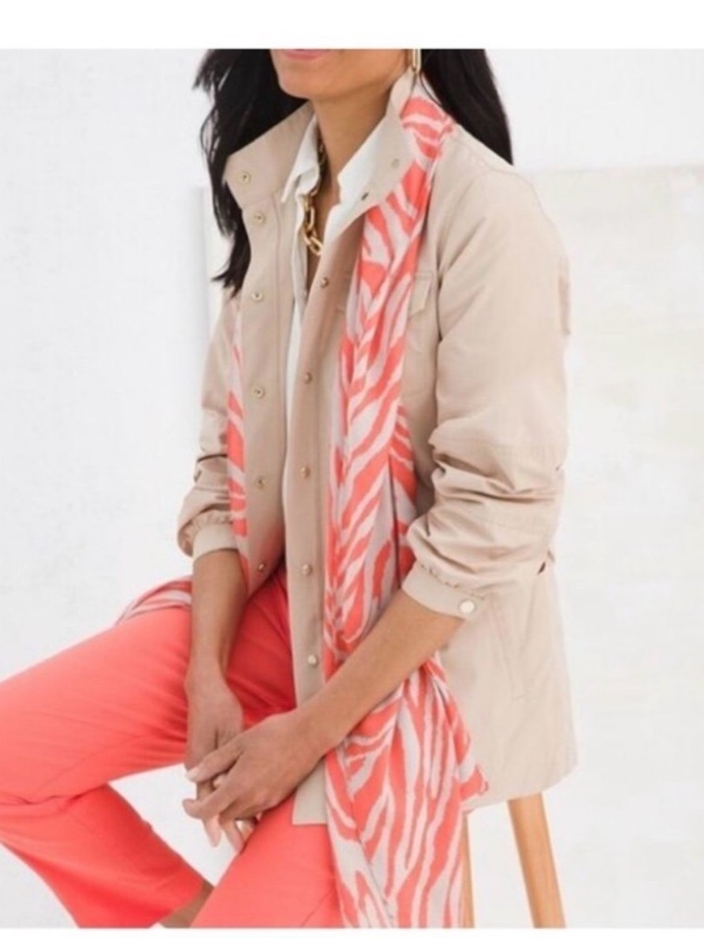 Chico’s Lightweight Hadley Jacket in Tan NWT Size Large (2)